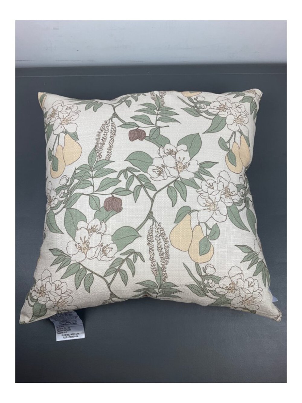 Sewing Down South 19x19 Floral & Fruit Decorative Pillow, Polyester by Craig Con